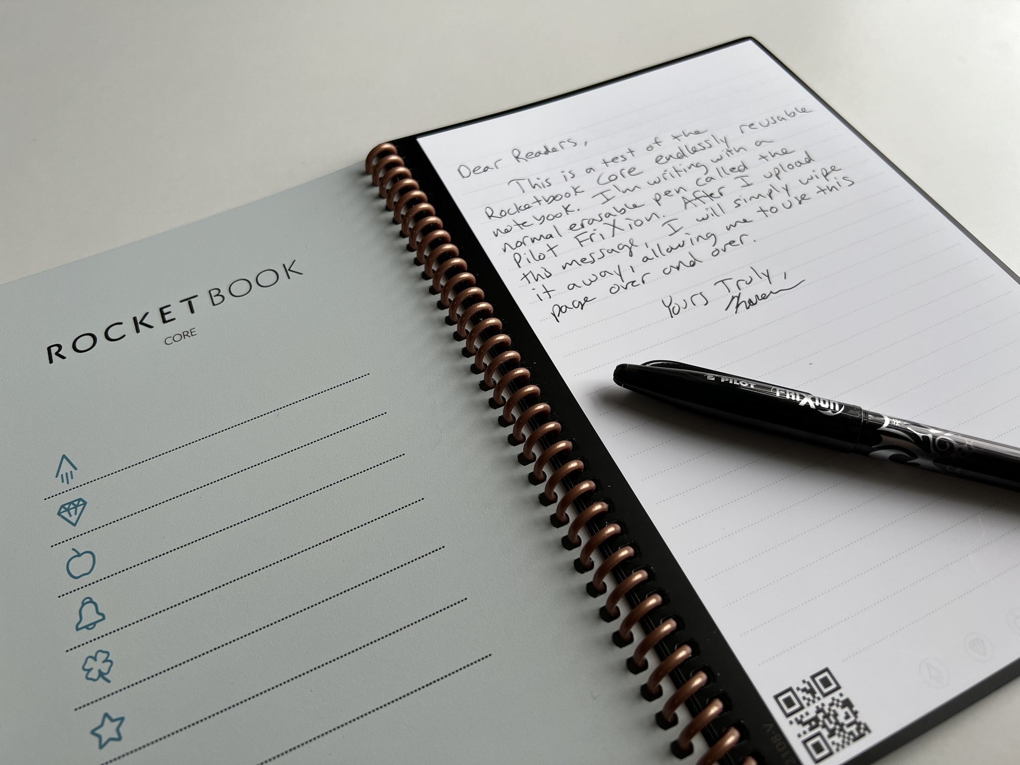 Rocketbook Core Smart Notebook Lifestyle Open Test Note