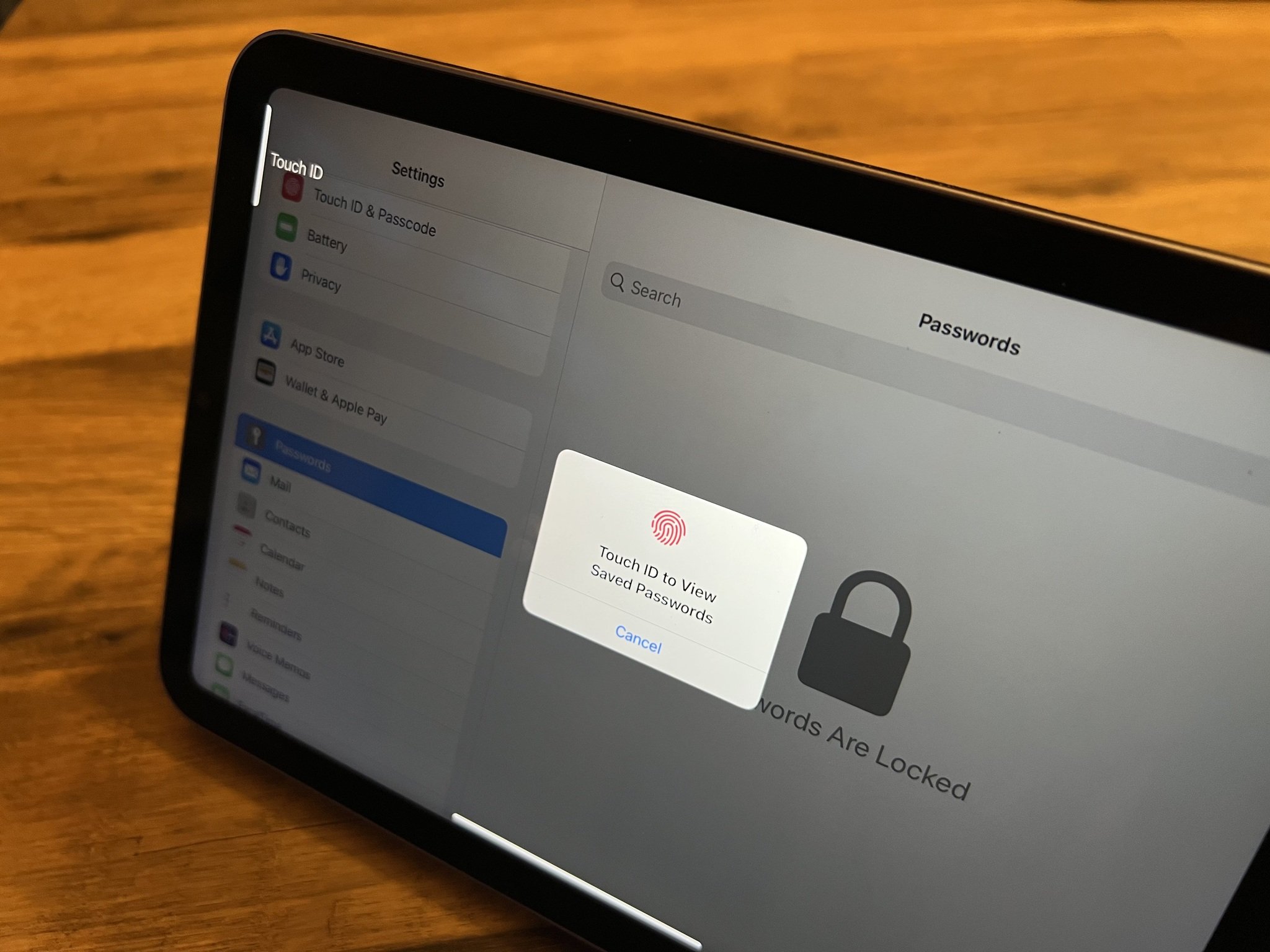 Icloud Keychain Passwords Touch Id Ipad Mini