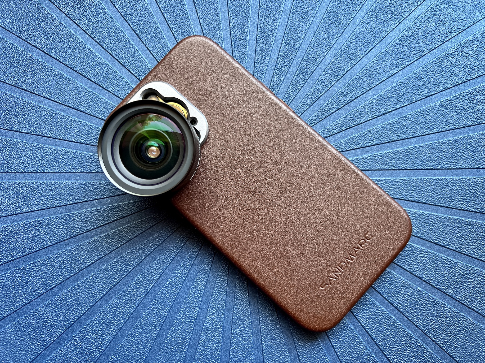 Sandmarc Pro Iphone Ledertasche Magsafe 13 Pro Brown Lens Attachment