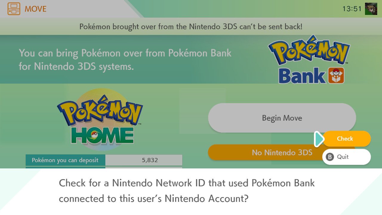 Pokemon Home с использованием банка Pokemon No 3ds