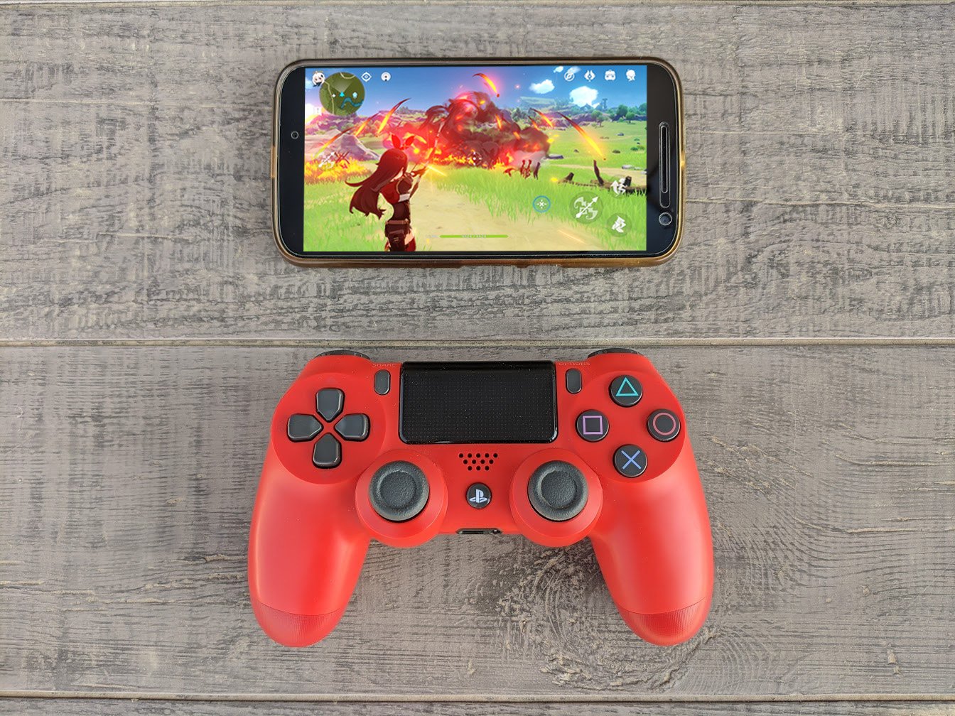 PS4 controller with phone