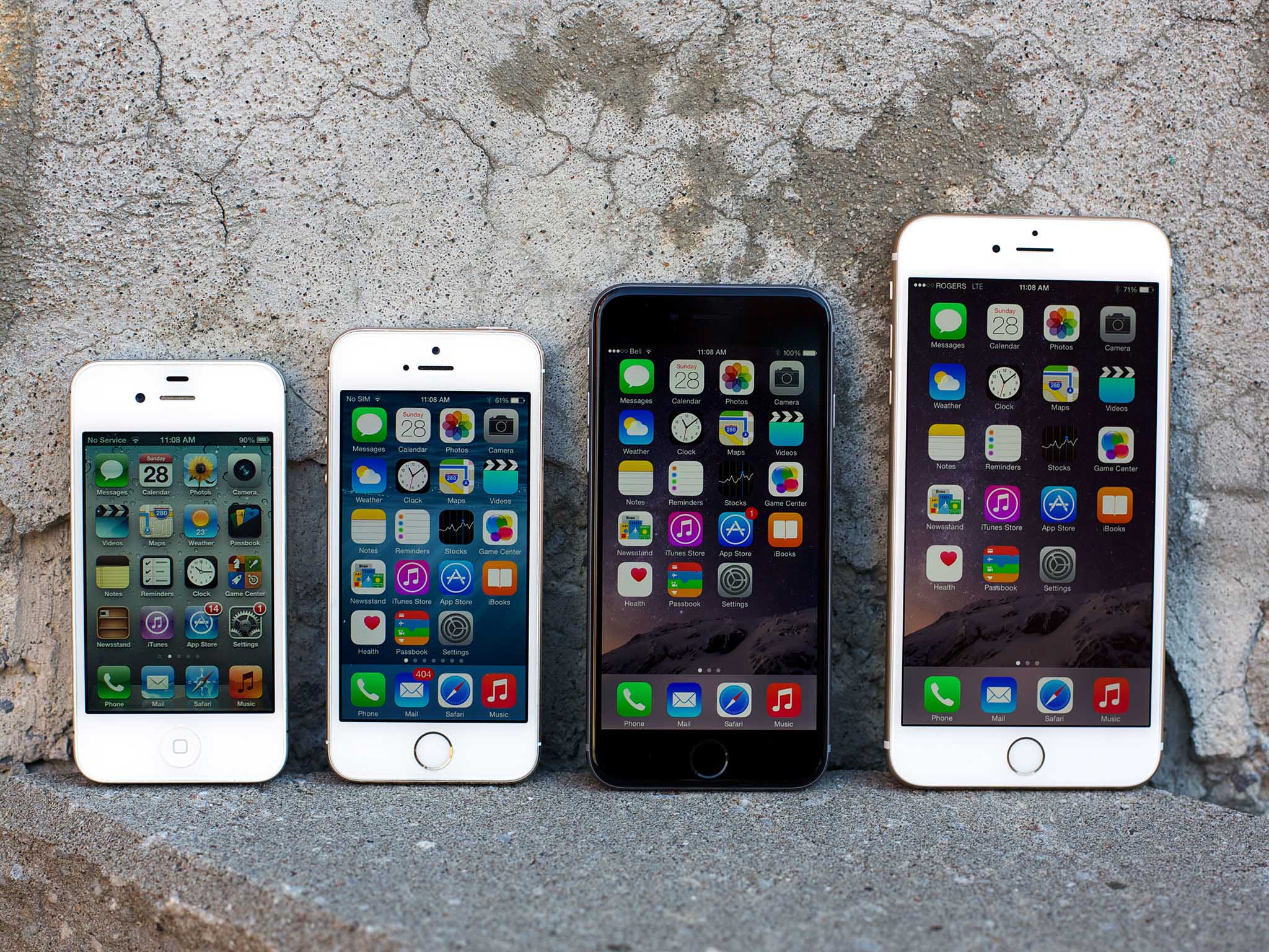 iPhone 4s, 5s, and 6