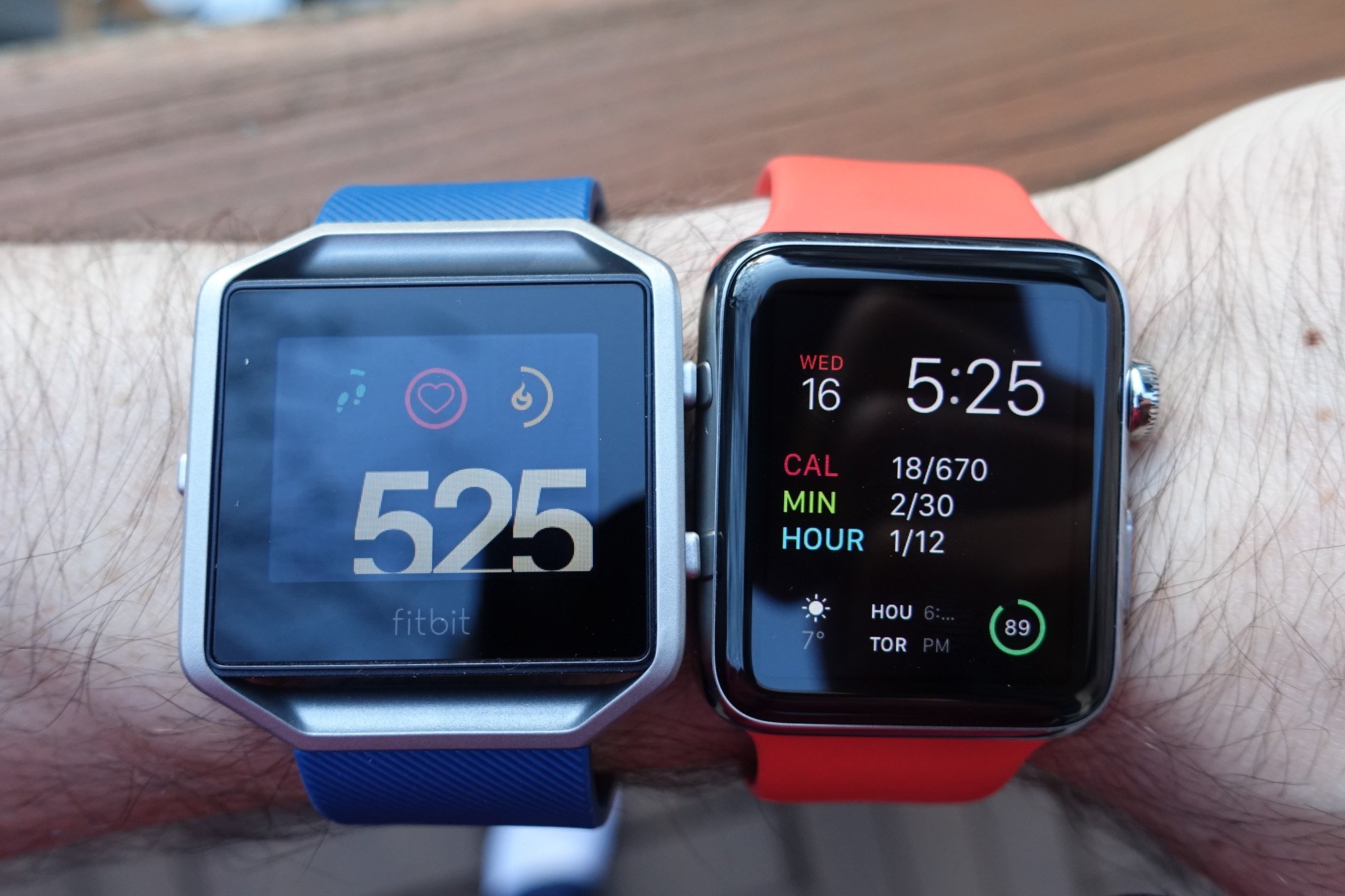 Apple Watch and Fitbit Blaze