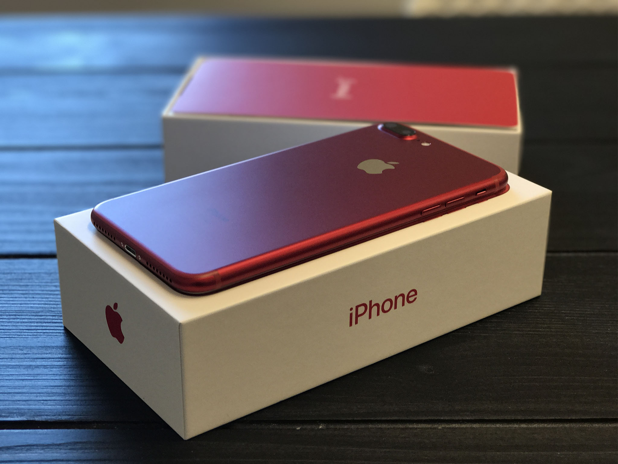 Red iPhone unboxing