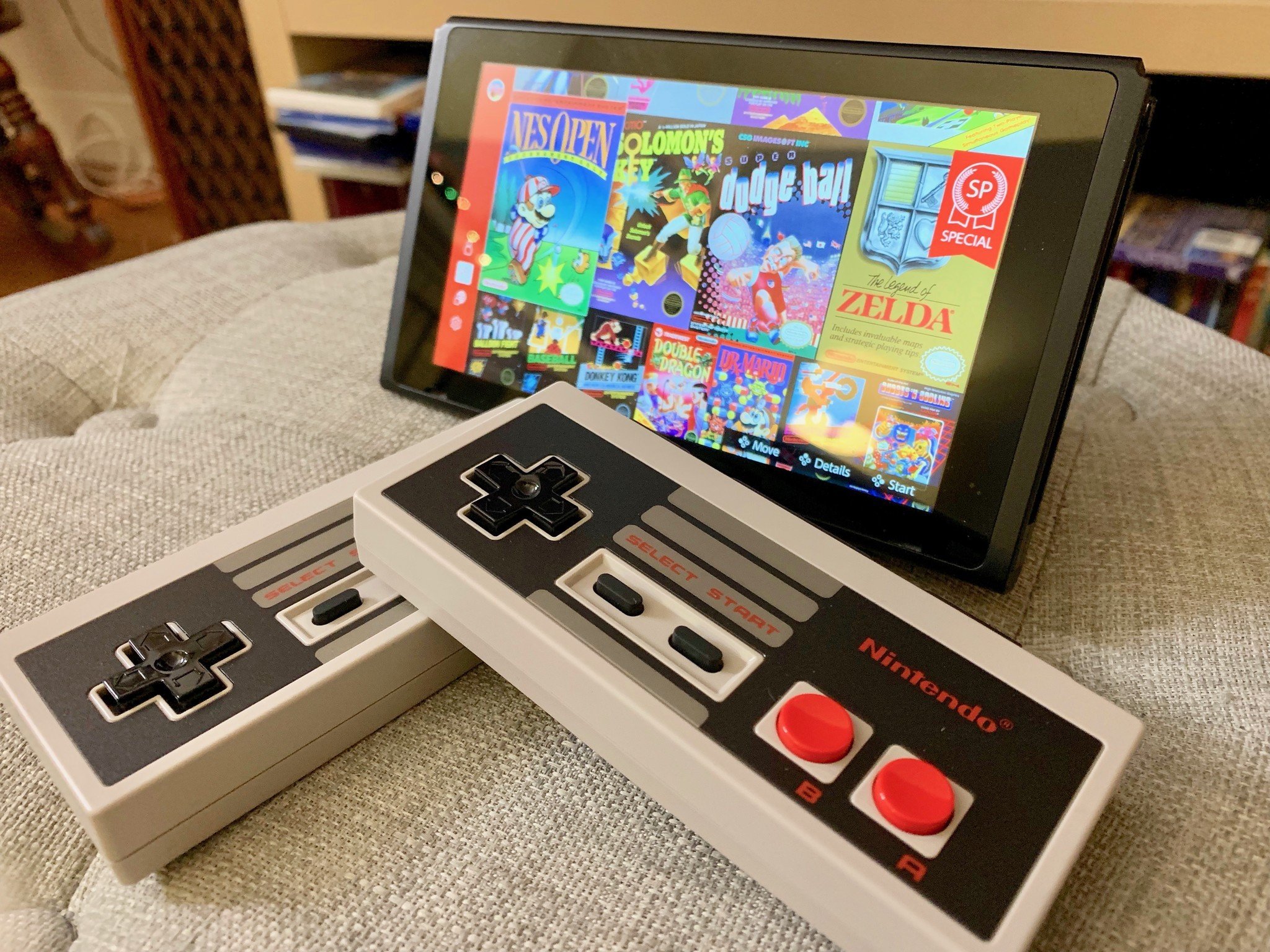 Nintendo Switch NES NSO with NES controllers