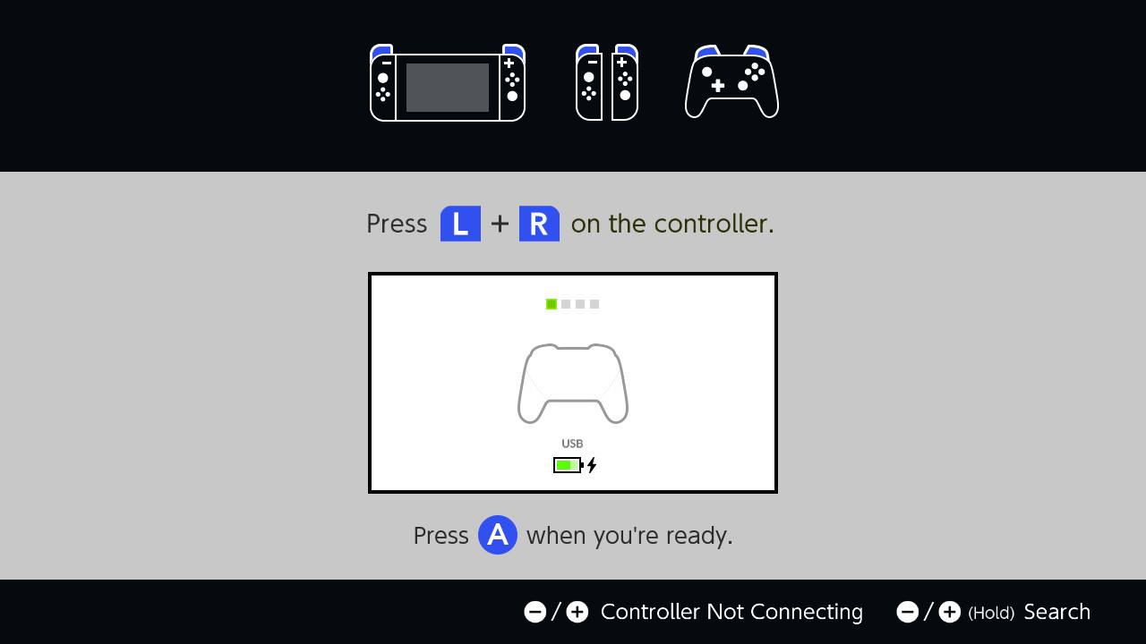 How to connect your Xbox One controller with the Nintendo Switch in wireless tabletop mode step eight: press down the LB and RB buttons at the same time