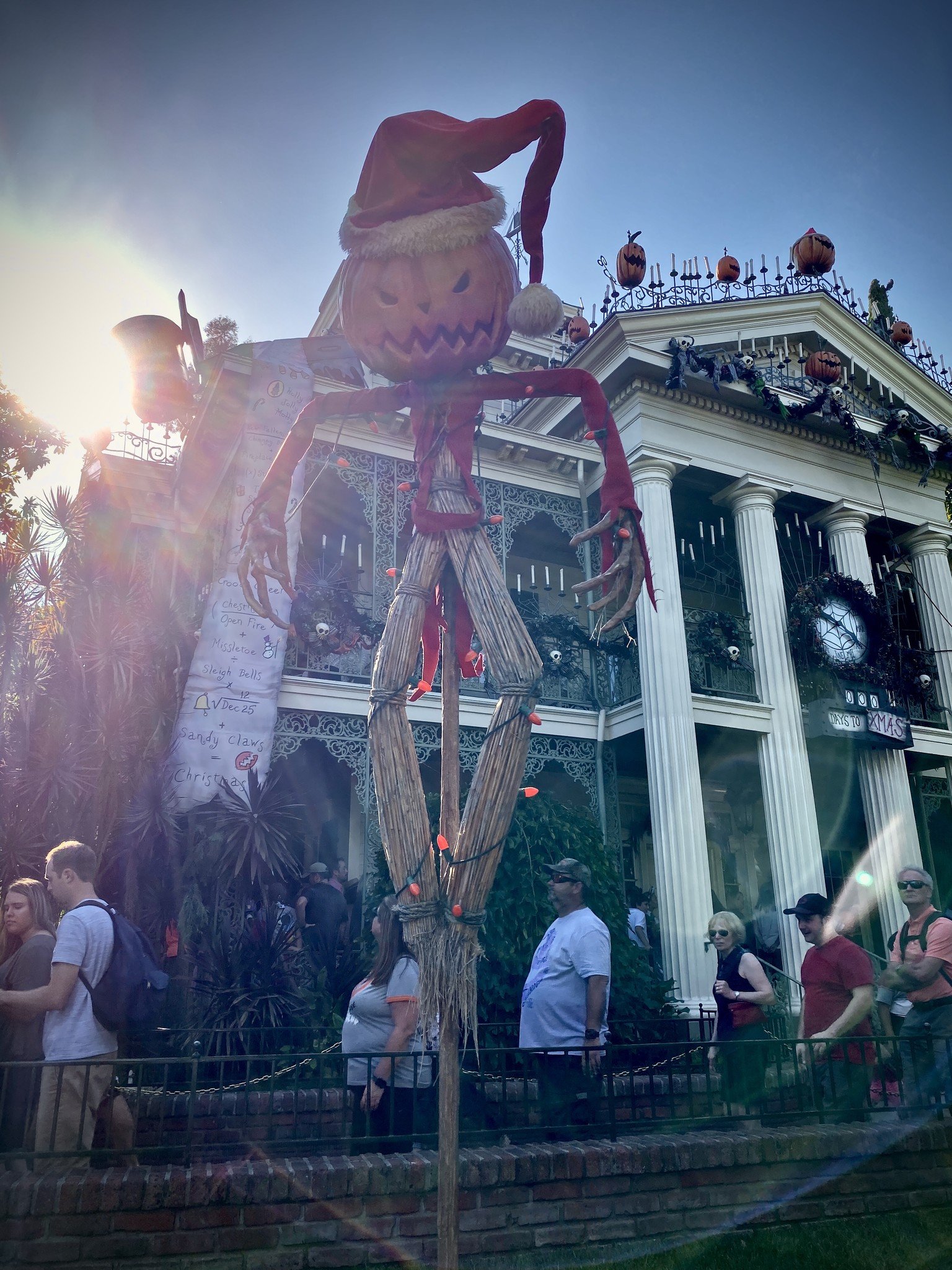 Pumpkin scarecrow at Haunted Mansion Holiday in Disneyland