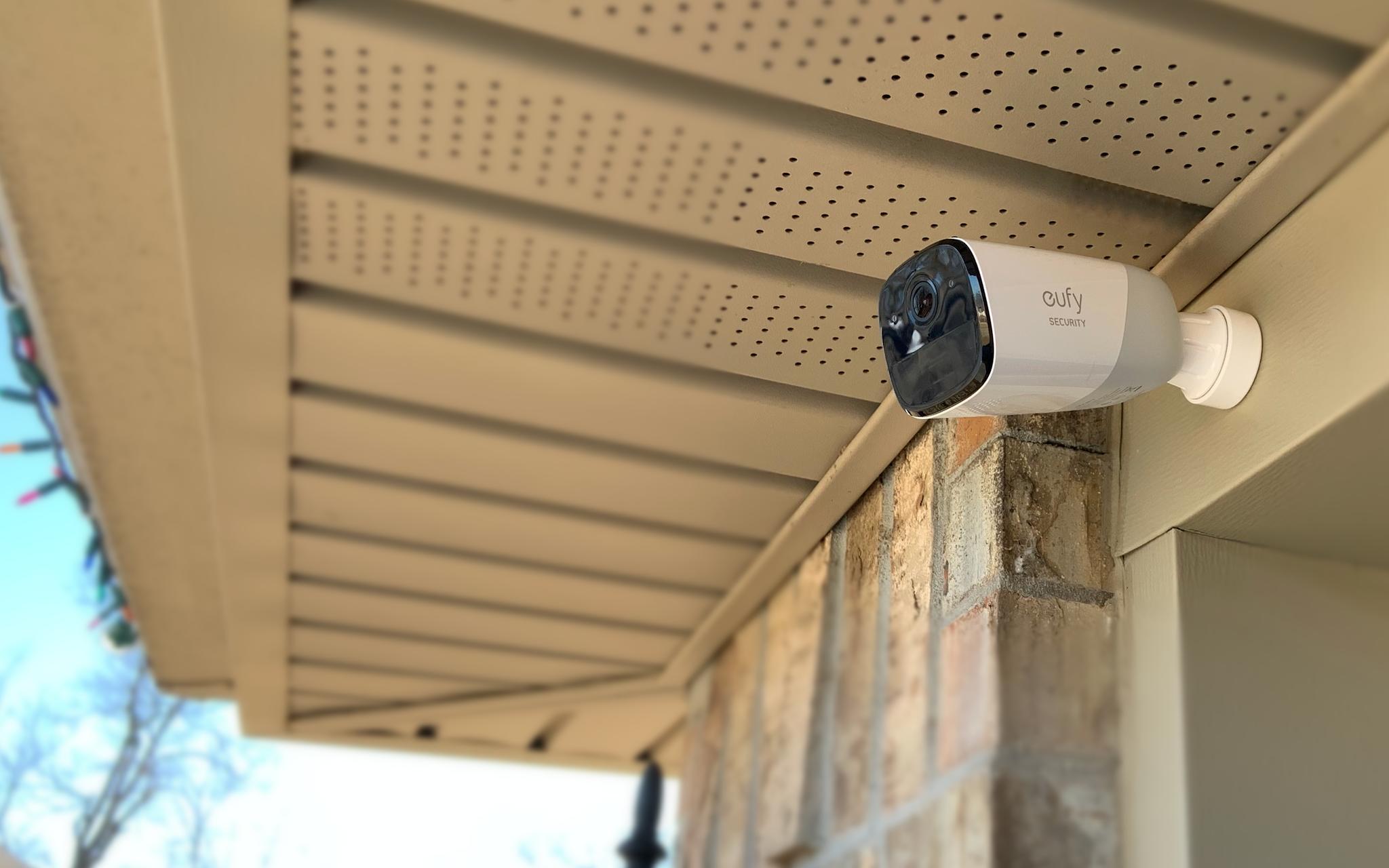 eufyCam 2 installed on a home outdoors