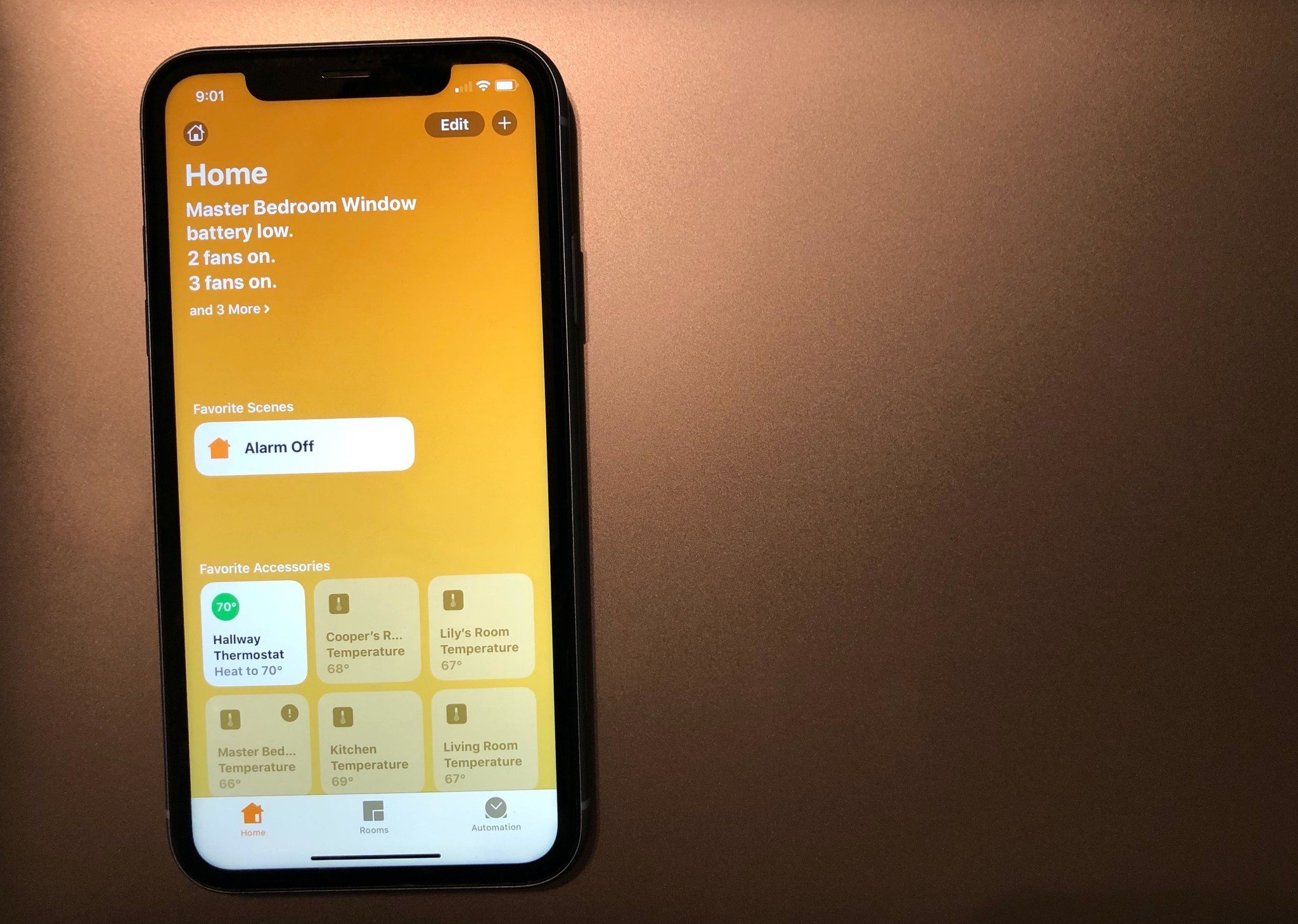 iOS Home app displayed on an iPhone