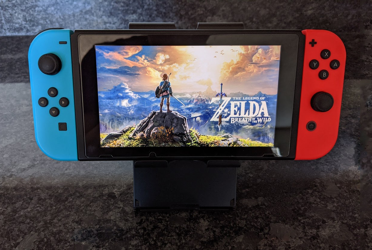 Nintendo Switch console with The Legend of Zelda: Breath of the Wild