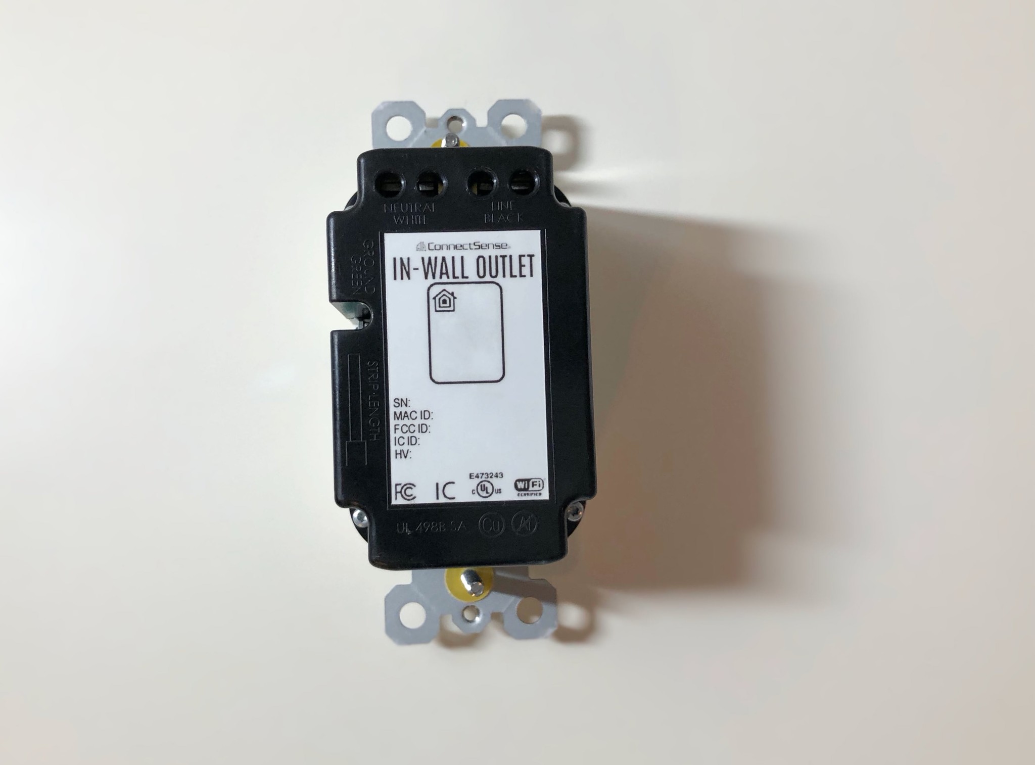 Connectsense Smart Inwall Outlet back