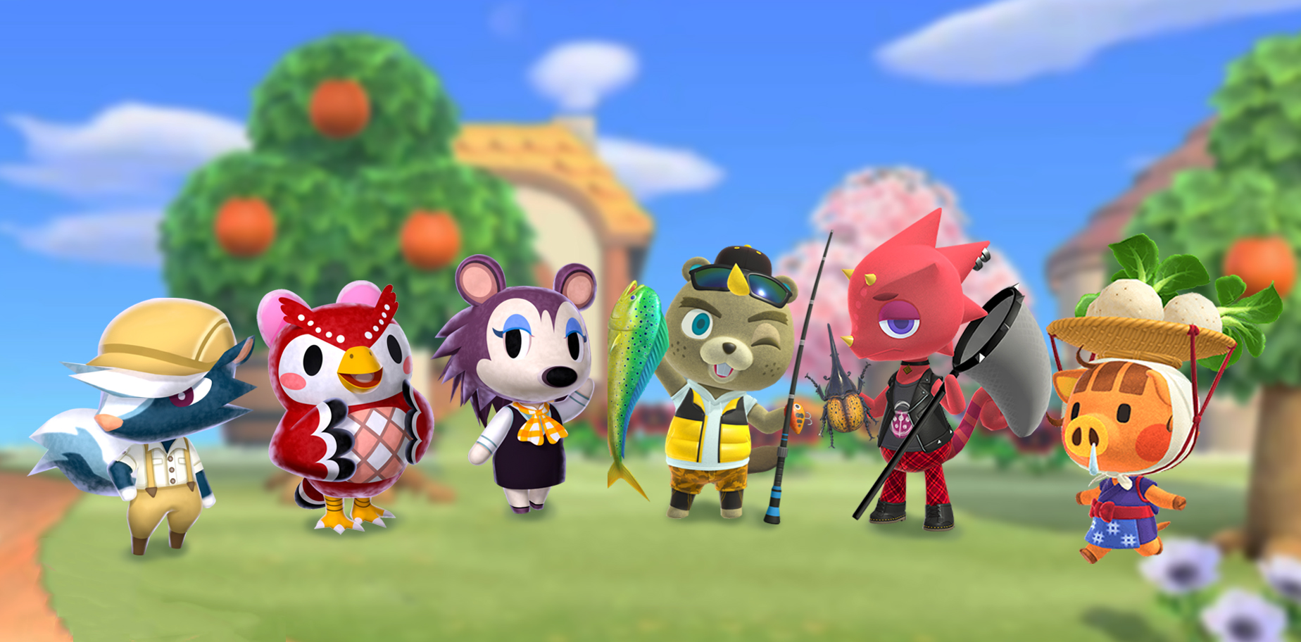 Animal Crossing Characters Kicks, Celeste, Label, C.J., Flick, Daisy Mae