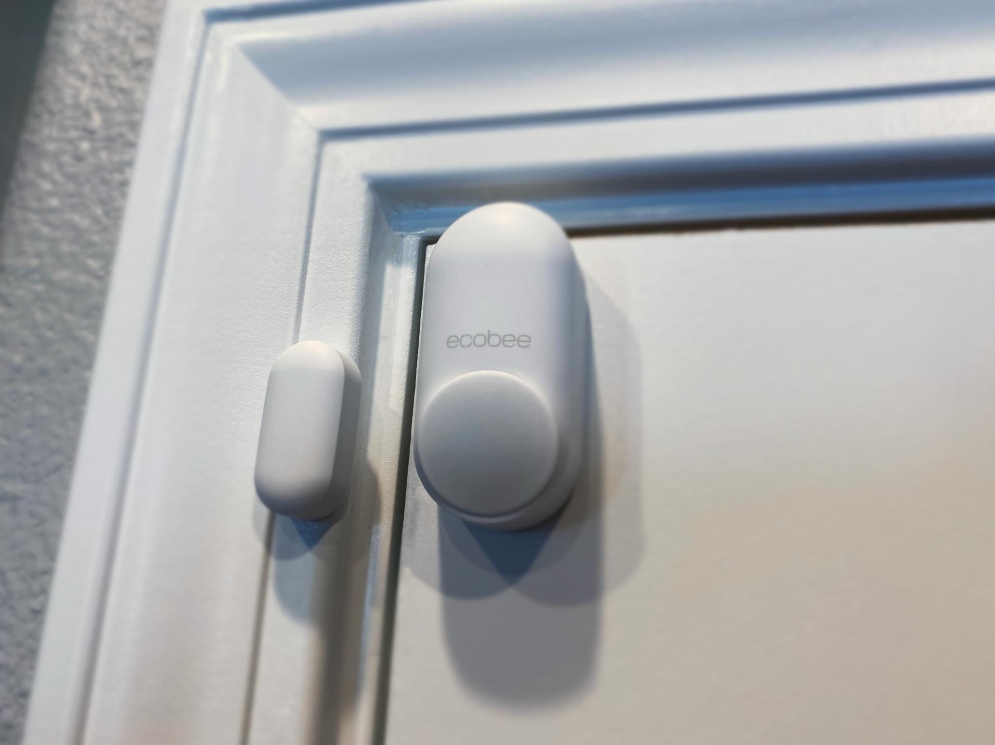 ecobee SmartSensor installed on an interior door