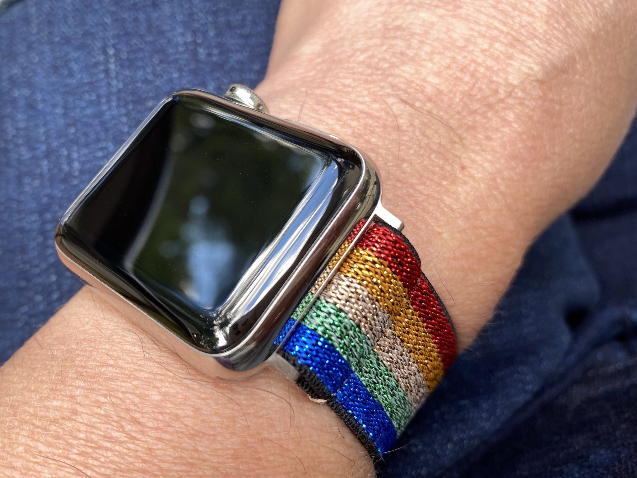 TOYOUTHS Elastic Apple Watch Rainbow band