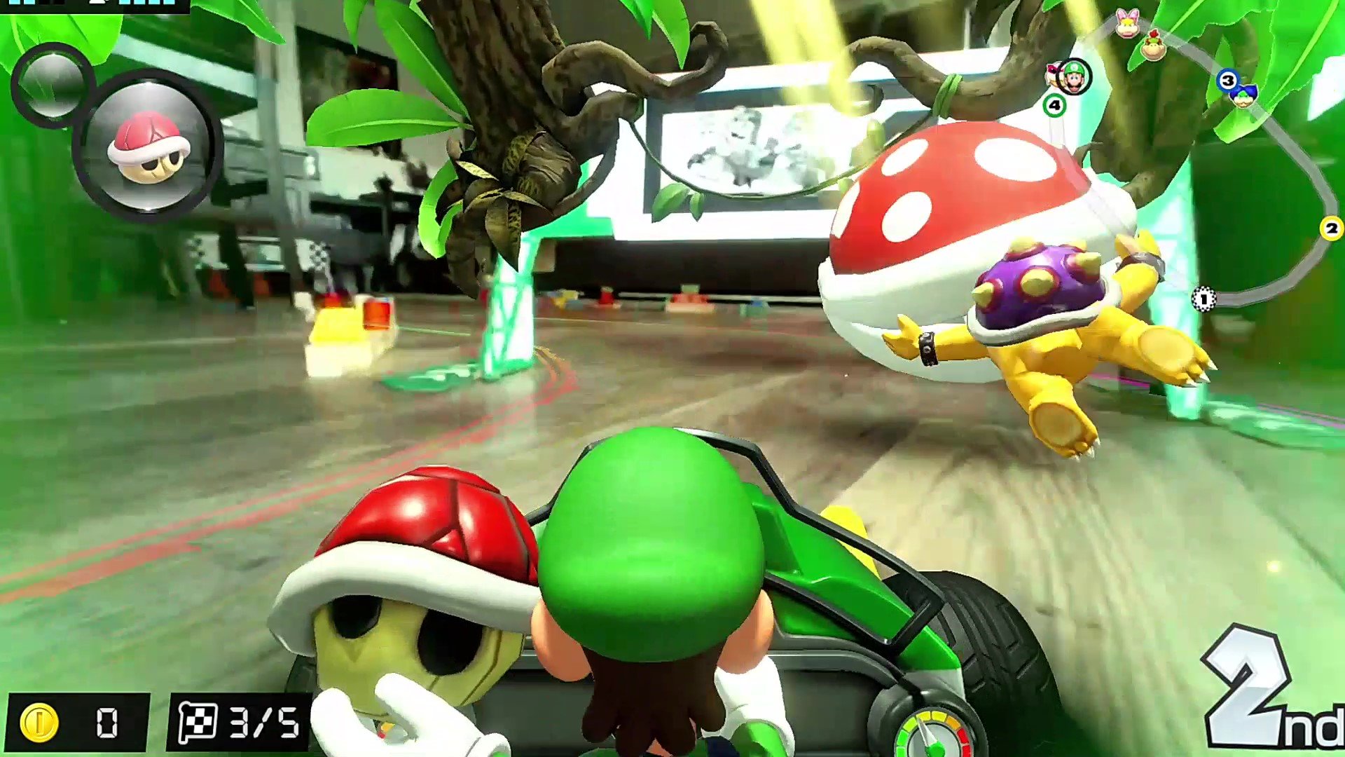 Mario Kart Canlı Luigi Kırmızı Kabuk Piranha Tesisi
