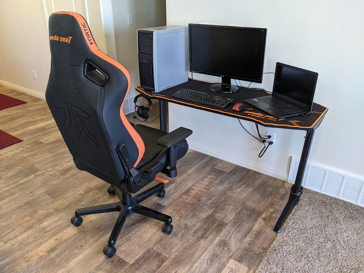 Andaseat Eagle 2 Gaming Desk Monitor Computer Tower And Laptop With Chair