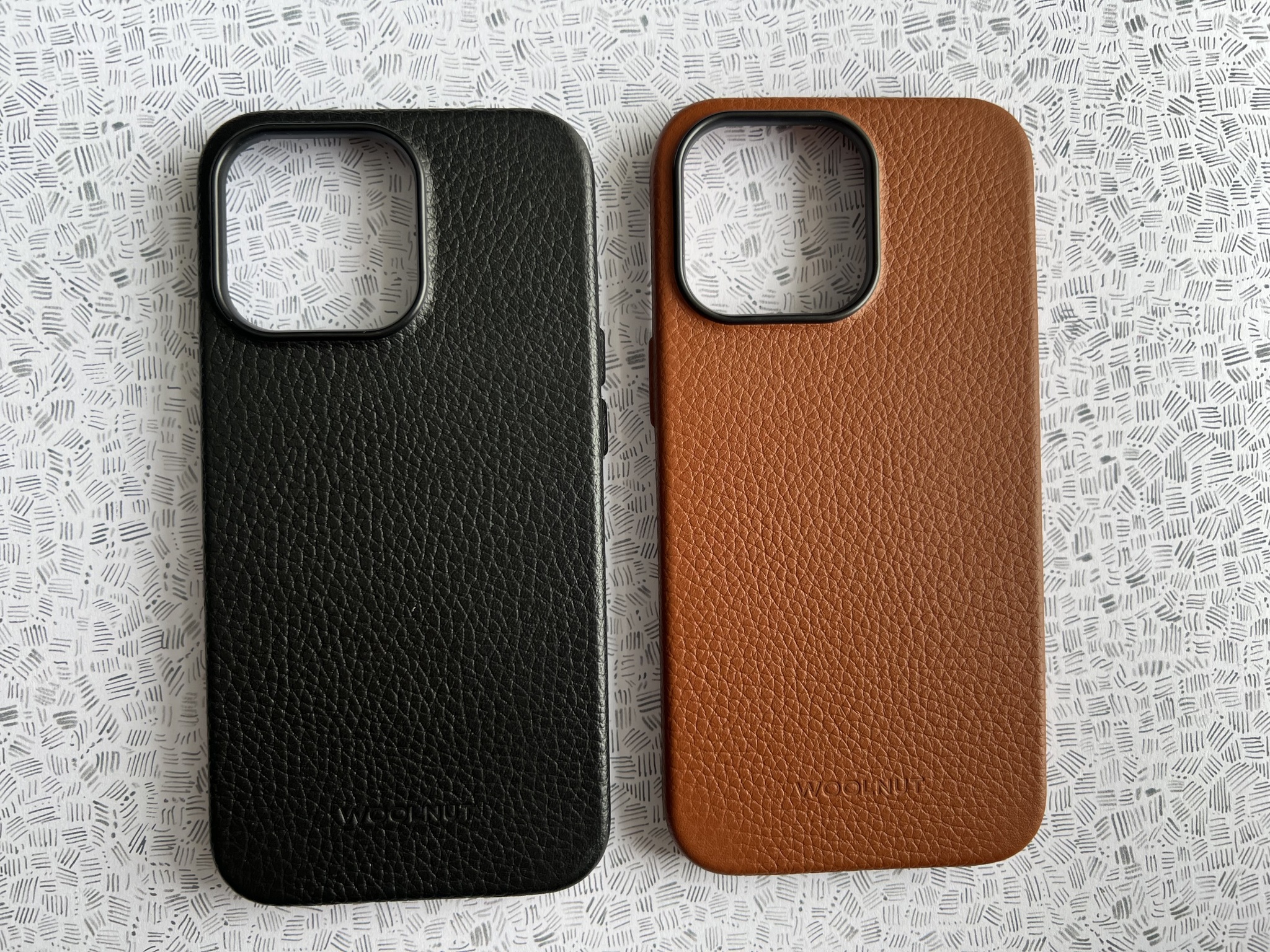 Woolnut Leather Case For Iphone With Magsafe Lifestyle Black And Cognac