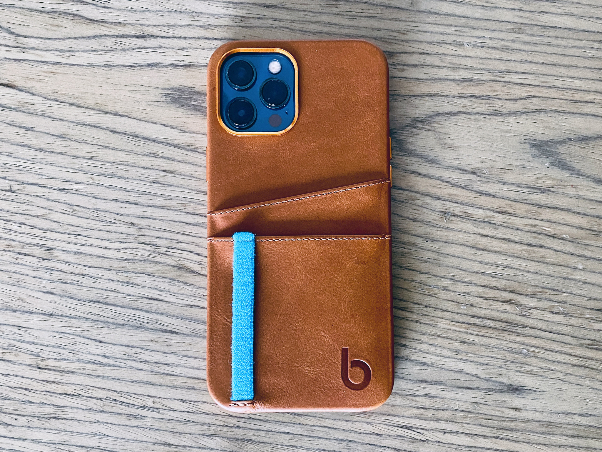 Bluebonnet Leather Iphone Card Holder Case