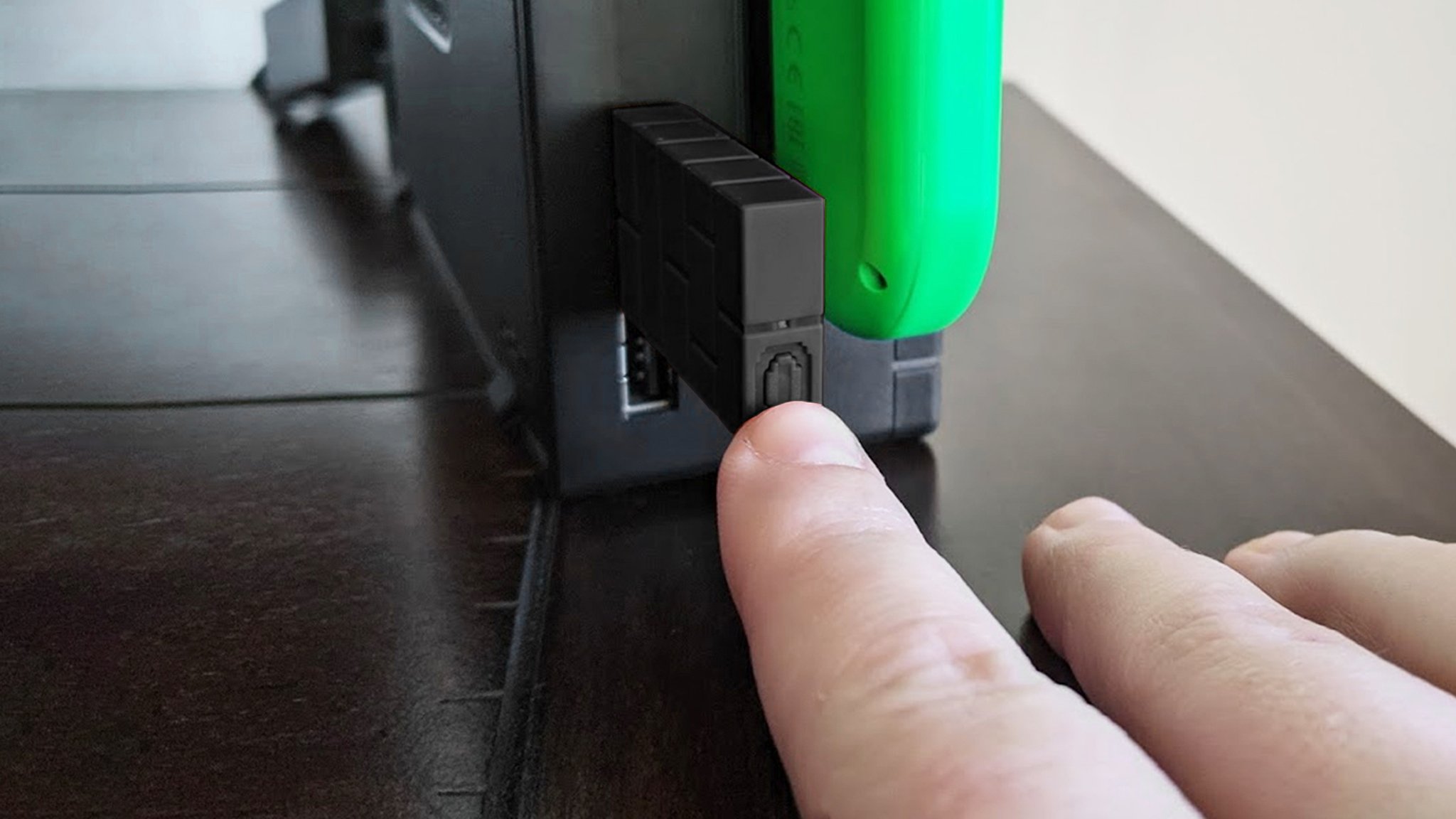 8bitdo Usb Adapter In Nintendo Switch Pushing Button Black
