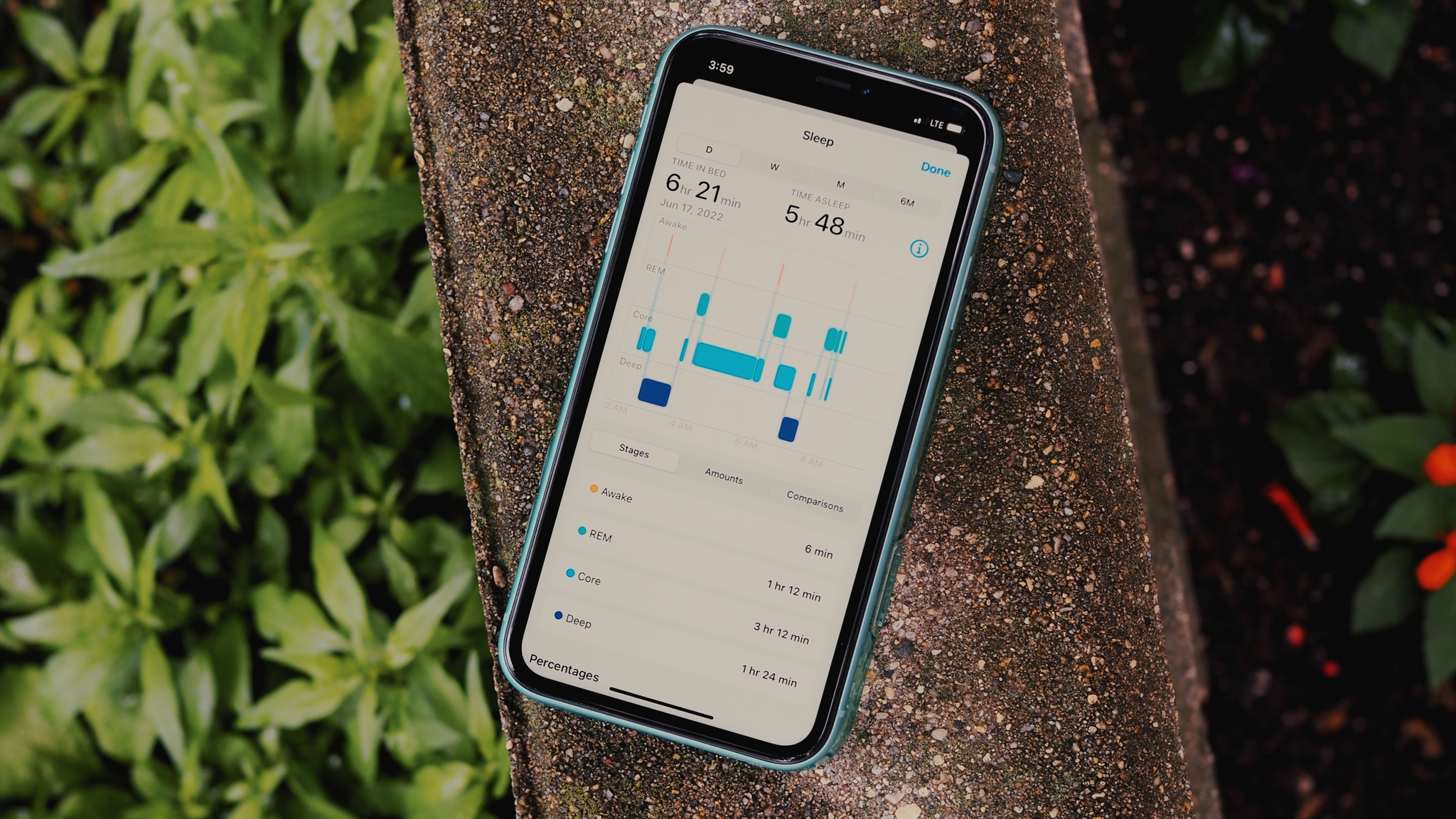 Sleep stage data in the Health Ios app