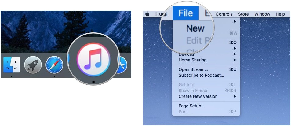 Открытие iTunes на Mac
