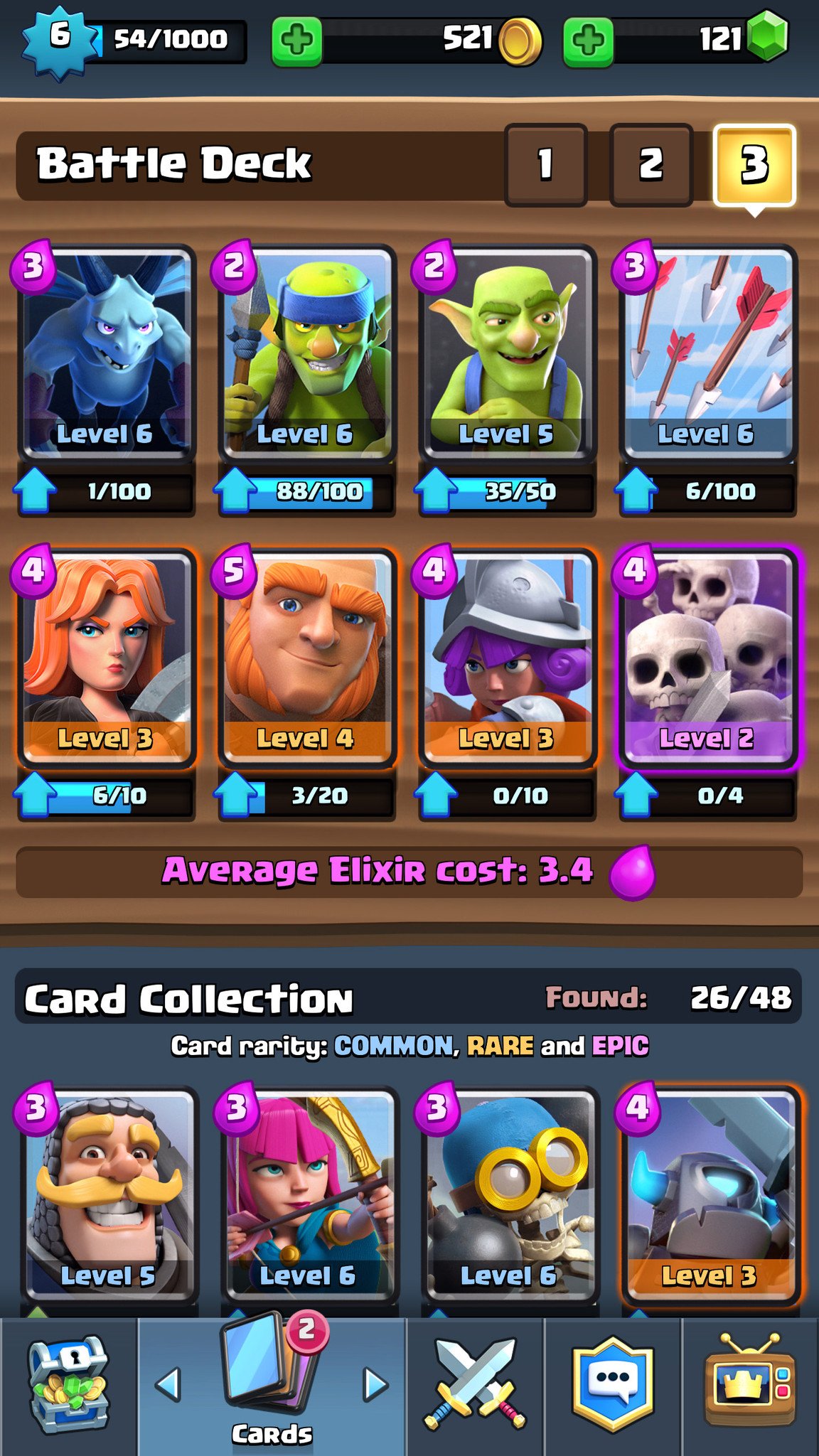 Image result for clash royale cards screen