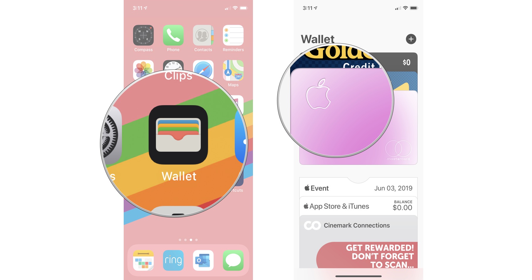Откройте приложение Wallet, затем коснитесь своей Apple Card.