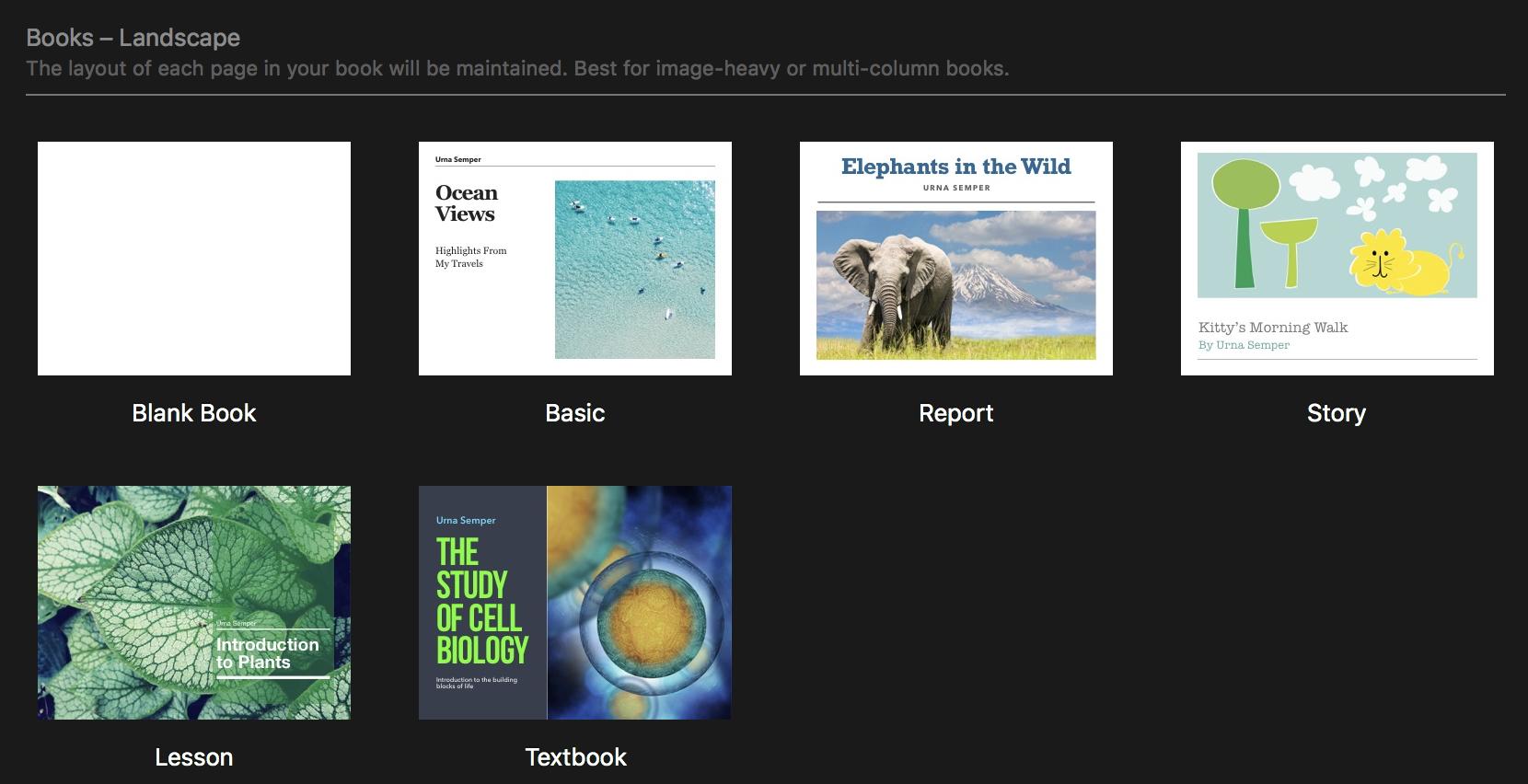 Fixed-layout templates for Pages' EPUB export.