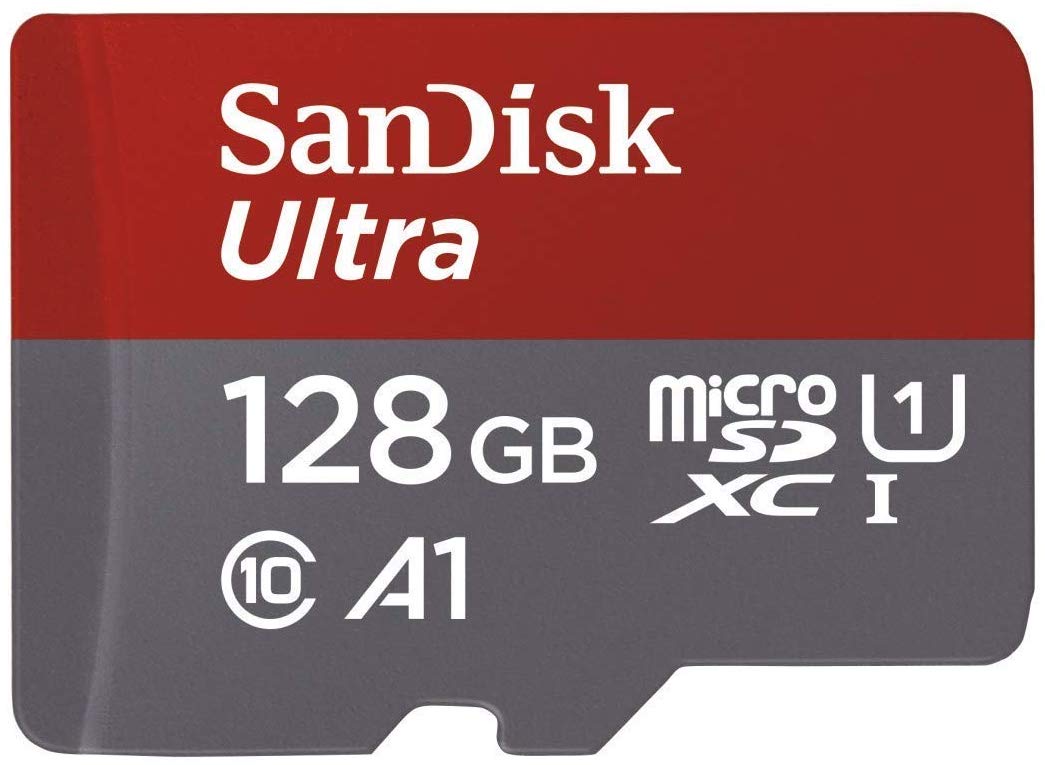 SanDisk Ultra 128GB microSDXC card product shot on amazon