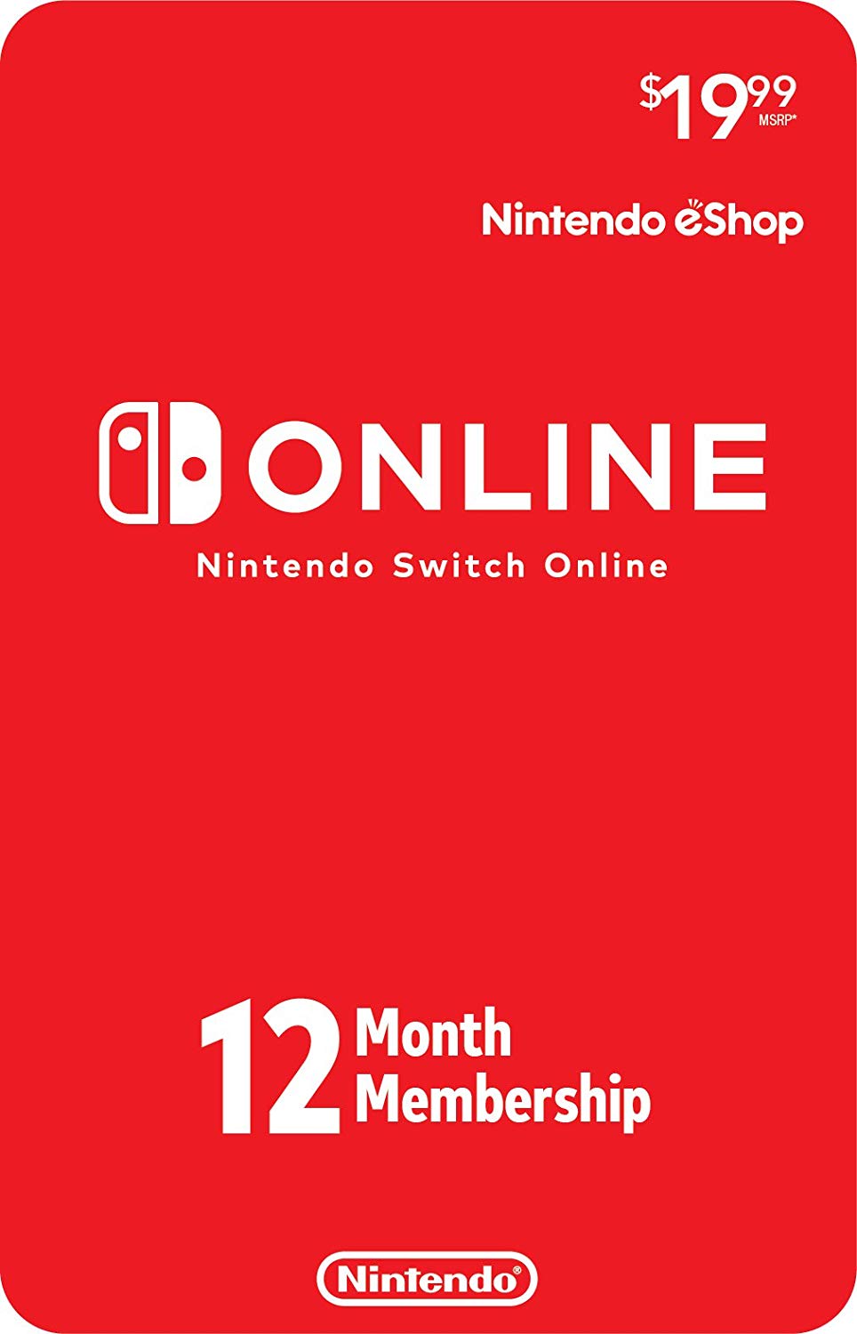 12 month subscription to Nintendo Switch Online