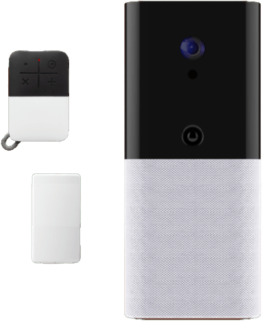 Abode iota home security starter kit on a white background