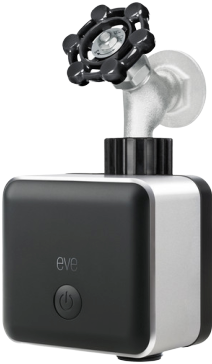 Eve Aqua hose faucet controller on a white background
