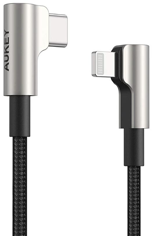 Aukey Right Angle Charging Cable Usb C To Lightning 