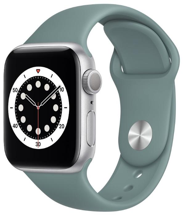 Apple Watch Silver Aluminum Cactus Sport Band Render Cropped