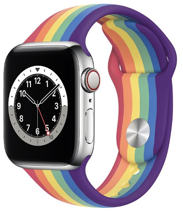 Apple Watch Stainless Steel Pride Edition Sport Band Render Cropped