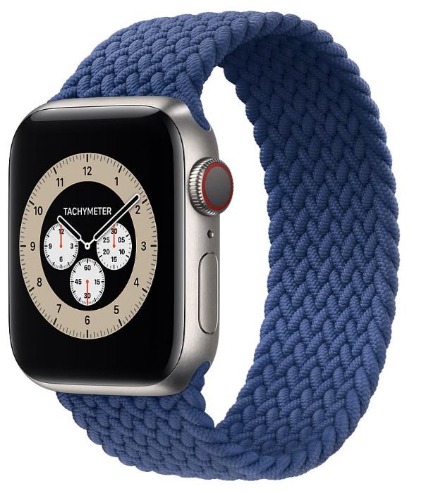 Apple Watch Titanium Atlantic Blue Braided Solo Loop Render Cropped