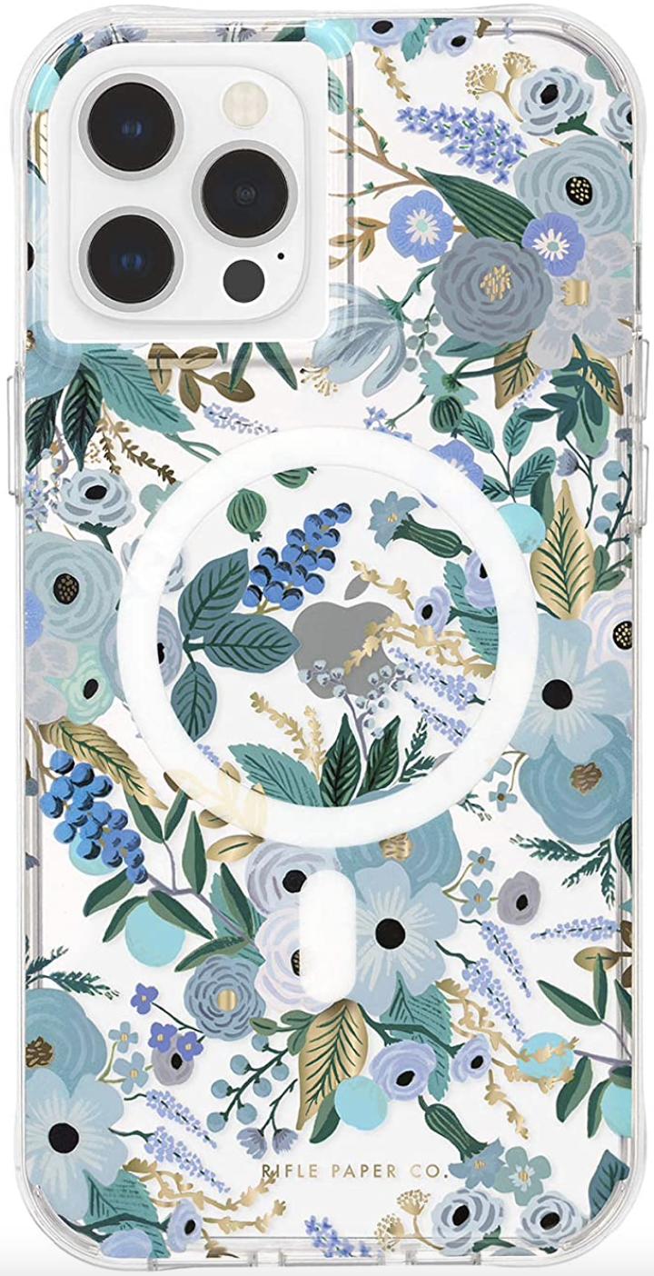 Rifle Paper Co Magsafe Case Iphone 13 Pro Garden Party Blue Render Cropped