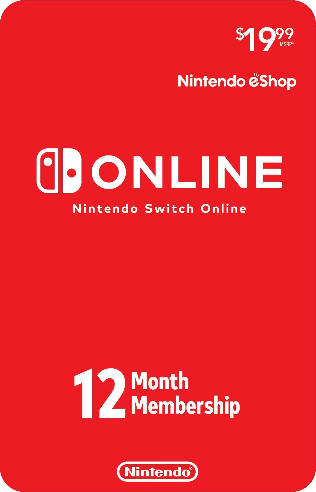 Switch Online 12 month gift card