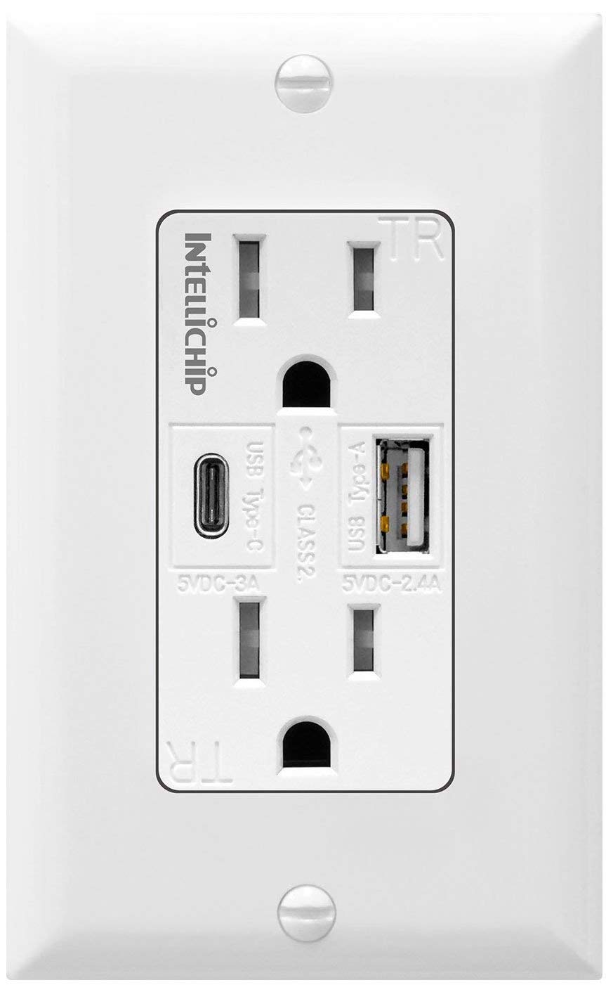 Topgreener wall outlet with USB-c port