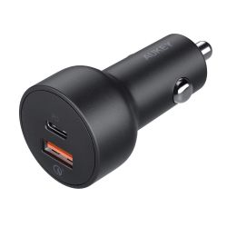 This 36W Aukey USB-C car charger has PD, QC 3.0, and a $4 discount