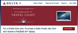 Delta: Fly like the 1 percent, compute like a chump with a free low-end MacBook Air