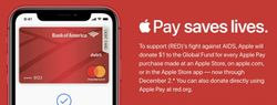 Apple to give $1 to (RED) for Apple Store purchases made with Apple Pay