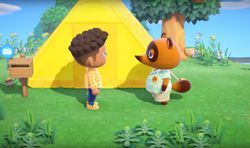 Tom Nook gives you several helpful items to begin your Animal Crossing life