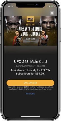 How to watch UFC 248 on iPhone