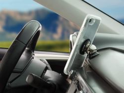 Keep your hands free and your eyes on the road with a magnetic car mount!