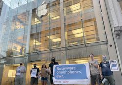 Protests over iPhone 'spyware' ahead of iPhone 13 launch