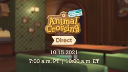 An Animal Crossing: New Horizons Direct airs on October 15
