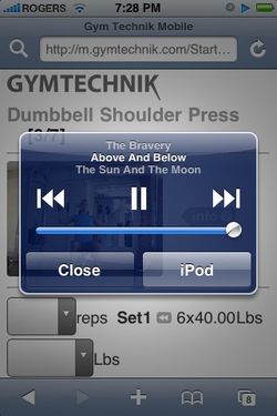 Quick WebApps: Gym Technik for the iPhone