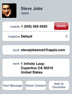 iPhone 3.0: Swipe to Delete Contact Info
