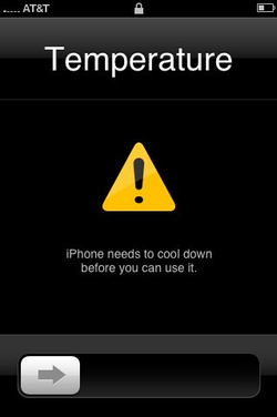 Crazy Screenshot Friday: iPhone Temperature Warning?
